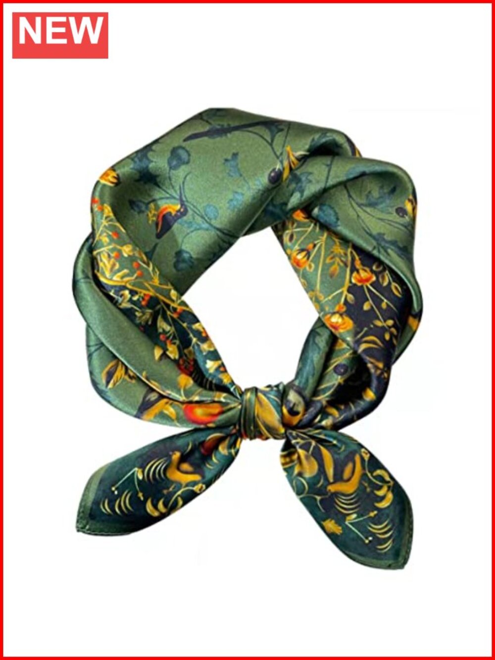 100% Mulberry Silk Square Scarf 25.6" Hair Neckerchief Headscarf
